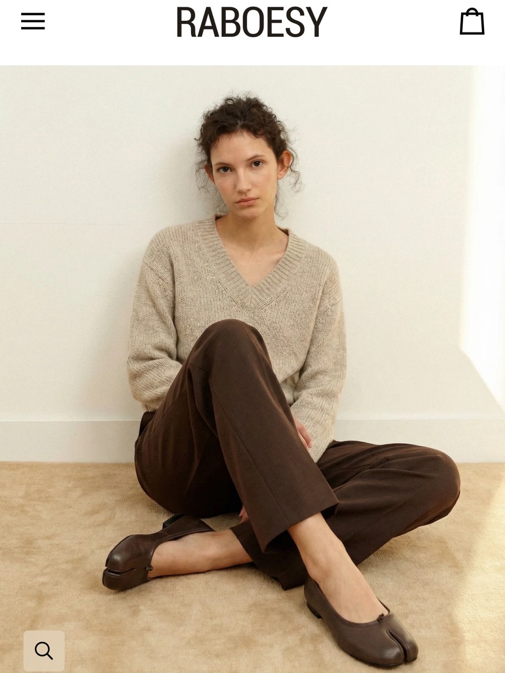 NWT Raboesy Tabi Ballet Flats Brown Size 9